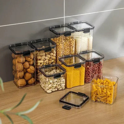 460-1800ml Sets Kitchen Stackable Sealed Jar Plastic Food Storage Box Multigrain Tank Bottle Dried Fruit Tea Storage Containers by Smarsty