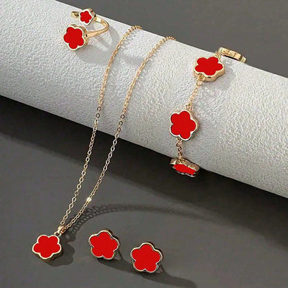 Lucky Five-Petal Flower Jewelry Set for Women - Smarsty