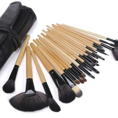 Free Gift Bag and Sponge for 24 pcs Makeup Brush Sets Cosmetics Brushes Eyebrow Powder Foundation Shadows Make Up Tools - Smarsty
