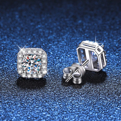 Moissanite Stud Earrings 0.5-1 Carat D Color Sparkling - Smarsty