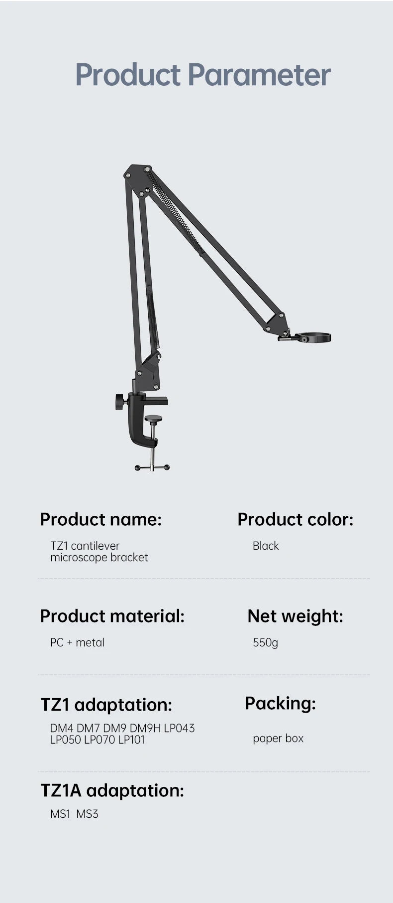 RIEVBCAU Flexible Microscope Arm Stand，Adjustable Metal Bracket Coin Microscope Mount Compatible with DM4 DM7 DM9 MS1 MS3 - Smarsty