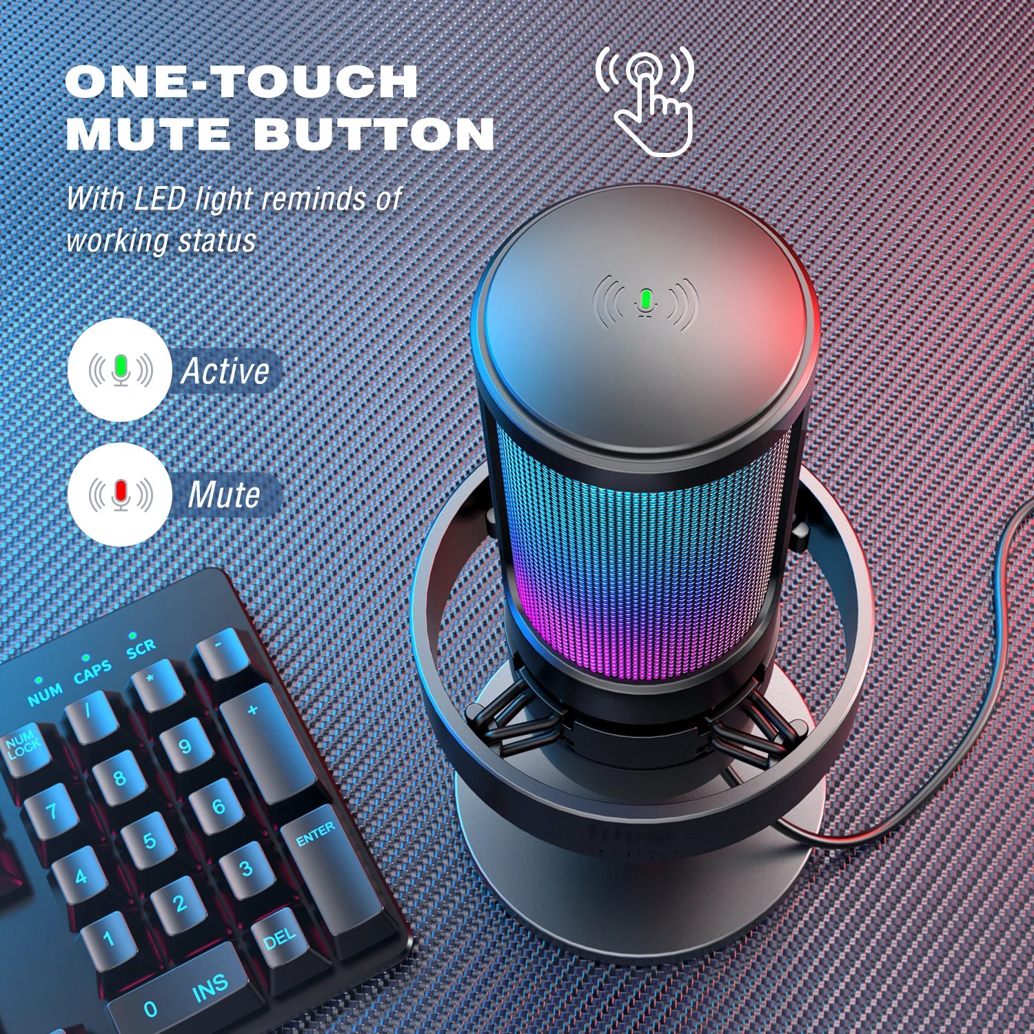 FIFINE USB Microphone with RGB Modes for Streaming - Smarsty
