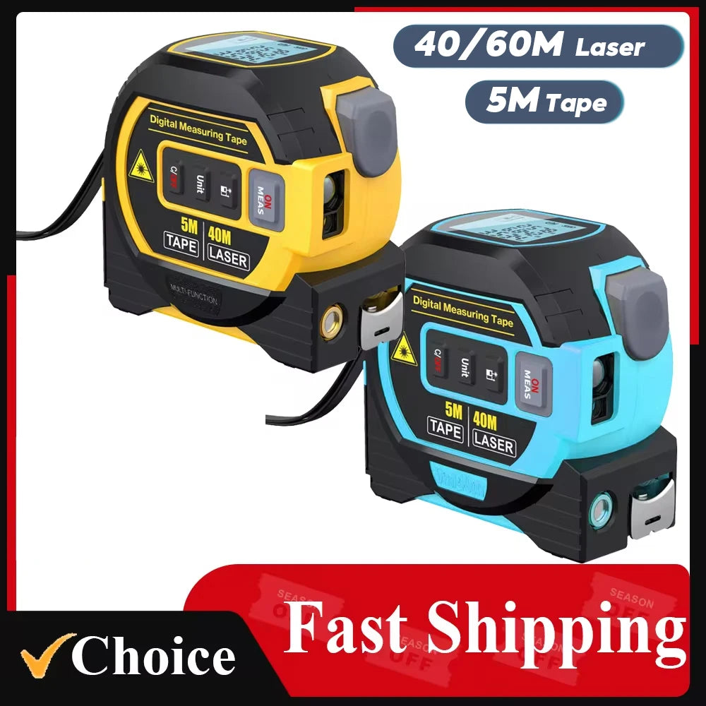3 in 1 Laser Rangefinder with LCD Display and Tape Measure - Smarsty