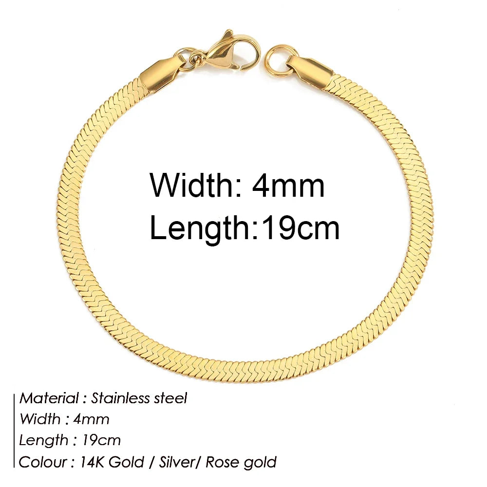 Gold Stainless Steel Twist Chain Bracelet for Women - Smarsty