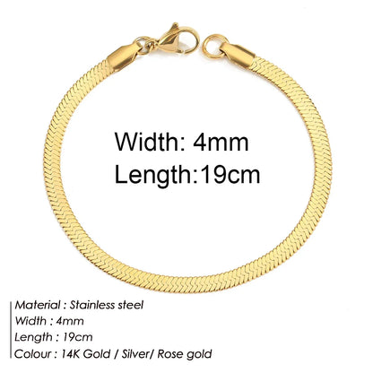 Gold Stainless Steel Twist Chain Bracelet for Women - Smarsty