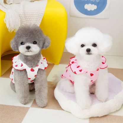 Strawberry Pattern Dog Summer Dress for Stylish Pets - Smarsty