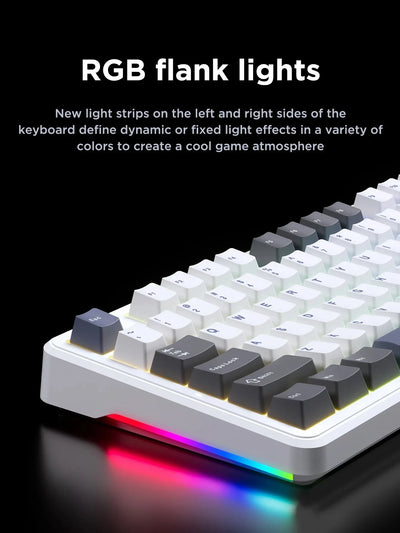 Mechanical Keyboard Tri Mode Wireless 87 Keys Silent Gaming - Smarsty
