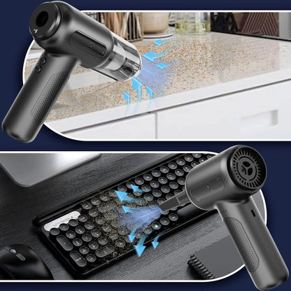 Air Duster - High-Power Suction, 6000mAh Dual-Purpose, Mini Handheld, Multi-Functional, One-Click Dusting, with Crevice Tool, Du
