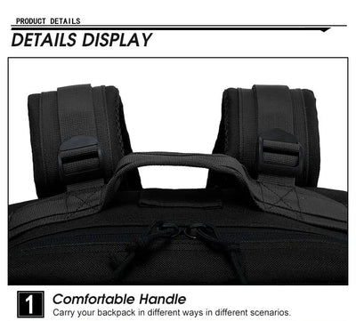 50L Tactical Backpack Men's Travel Large Capacity Rucksacks Men Waterproof Outdoor Sports Multi-functional Bags - Smarsty