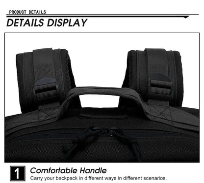 50L Tactical Backpack Men's Travel Large Capacity Rucksacks Men Waterproof Outdoor Sports Multi-functional Bags - Smarsty