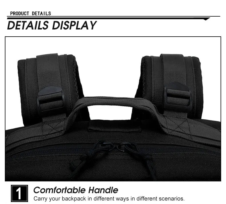 50L Tactical Backpack Men's Travel Large Capacity Rucksacks Men Waterproof Outdoor Sports Multi-functional Bags - Smarsty