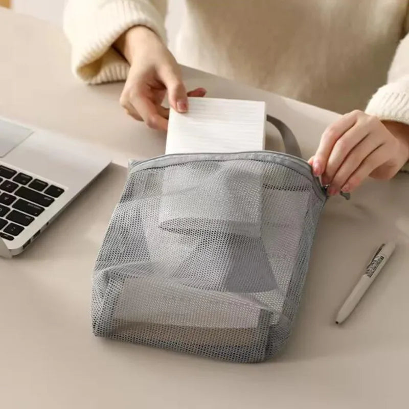 Mesh Makeup Toiletry Storage Bags Handbags Portable Travel Washing Body Shower Tools Organizer Hanging Cosmetic Organizer Pouch - Smarsty