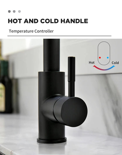 Stainless Steel Pull-Out Kitchen Faucet with Hot and Cold Water - Smarsty