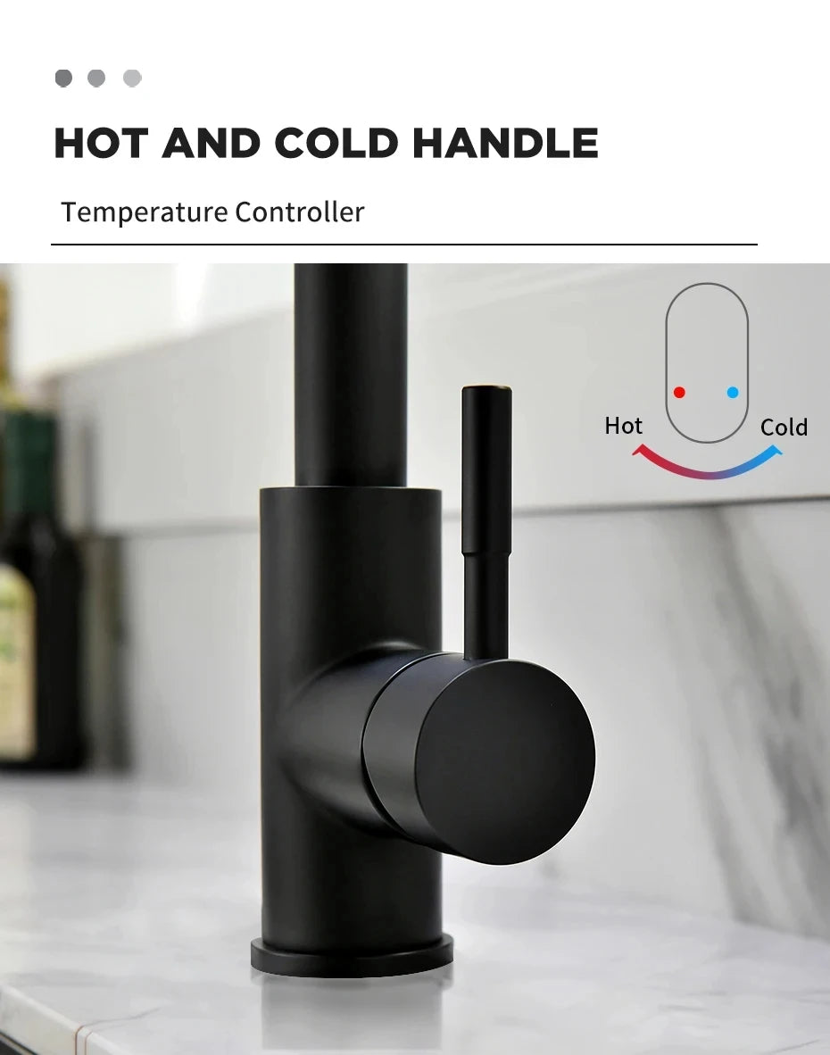 Stainless Steel Pull-Out Kitchen Faucet with Hot and Cold Water - Smarsty