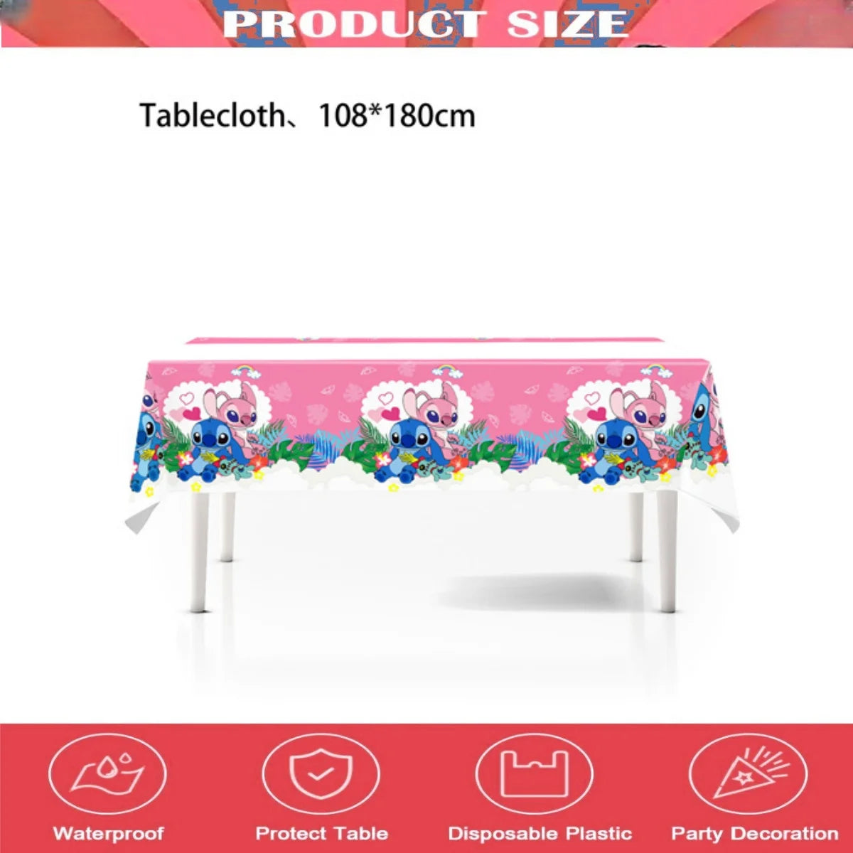 Disney Lilo and Stitch Tablecloth for Kids Parties - Smarsty