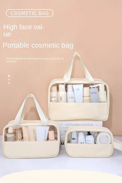 Portable Travel cosmetic bag Women Transparent Makeup Bag Large-Capacity Bath Wash Bags Multifunction Waterproof Storage Case - Smarsty