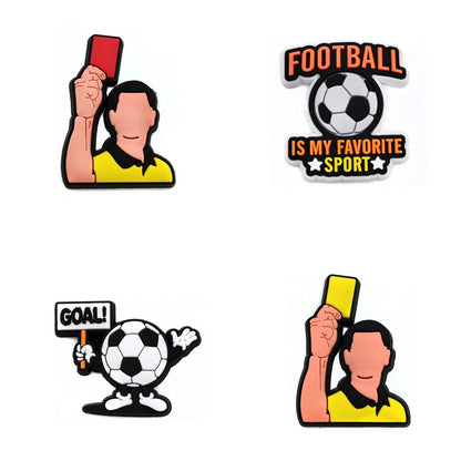 Sprot Soccer Football Shoe Charms Pin for Crocs Accessories Charms Clogs Slides DIY Shoe Decoration Buckle Party Gifts