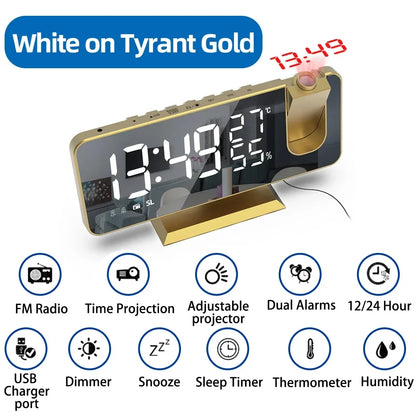 LED Digital Projection Alarm Clock with FM Radio - Smarsty