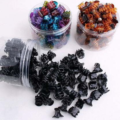 Mini Hair Claw Clips Small Black Transparent Secure - Smarsty