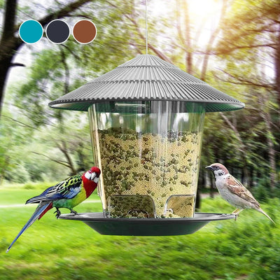 Transparent Plastic Bird Feeder for Wild Birds Hanging Station - Smarsty