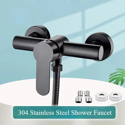 Stainless Steel Wall Mounted Shower Faucet with Hot Cold Control - Smarsty
