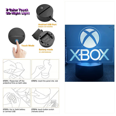 Neon Gamer 3D LED Night Light for Gaming Room - Smarsty