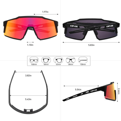 Kapvoe Cycling Glasses Polarized MTB Road Bike Glasses UV400 Protection Sunglasses Ultra Light Sport Eyewear Equipment by Smarsty