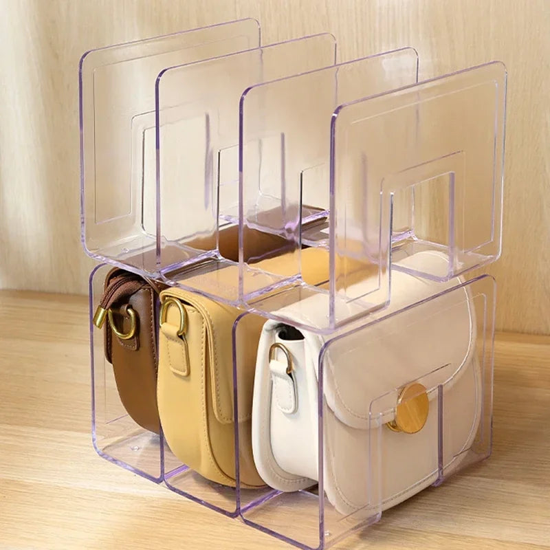 Handbag Storage Organizer Rack Wardrobe Divider Shelf Bag Storage Rack Transparent Purse Handbag Divider Shelf Bags Display Rack by Smarsty