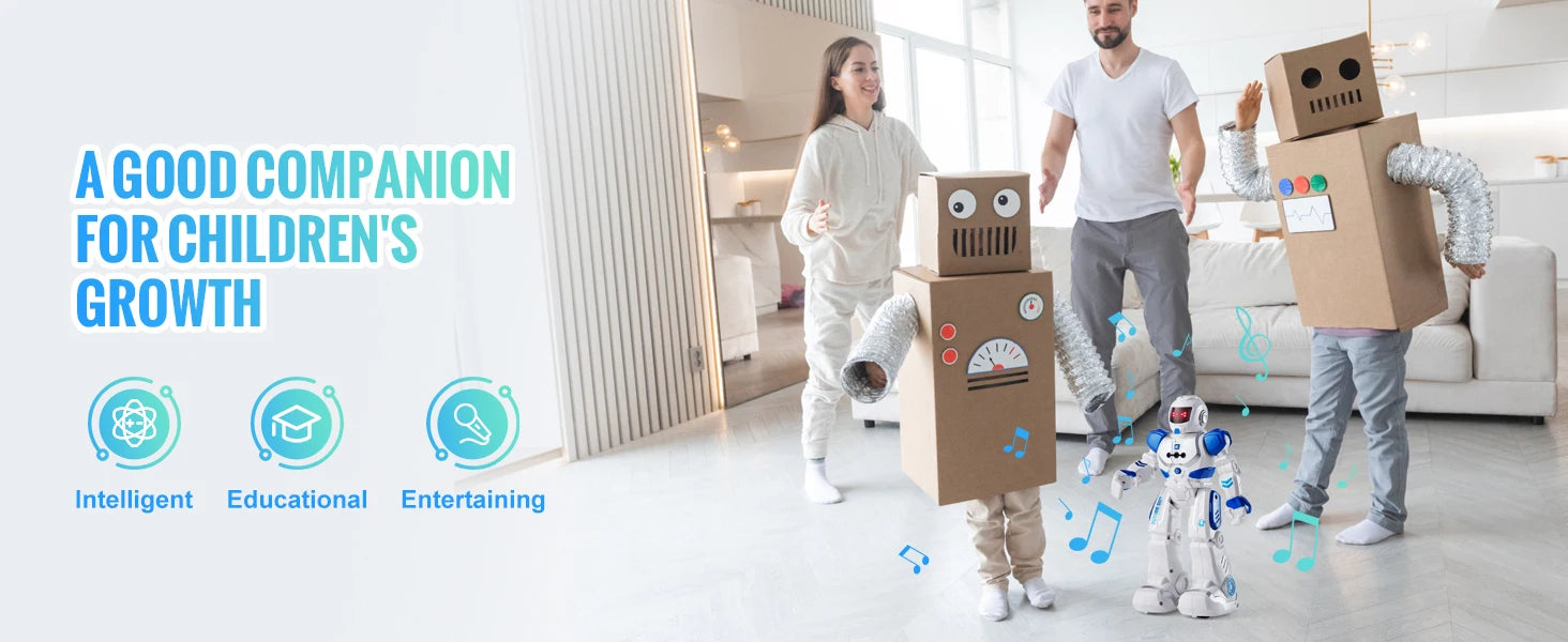 SucceBuy RC Robot Action Walking Singing Dancing Figure Gesture Sensor Toys for Age 3+ Kids Boys Girls Birthday Gift Present