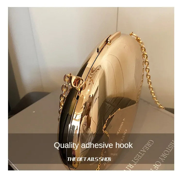 Designer Acrylic Shell Clutch Bag Metallic Evening Purse - Smarsty