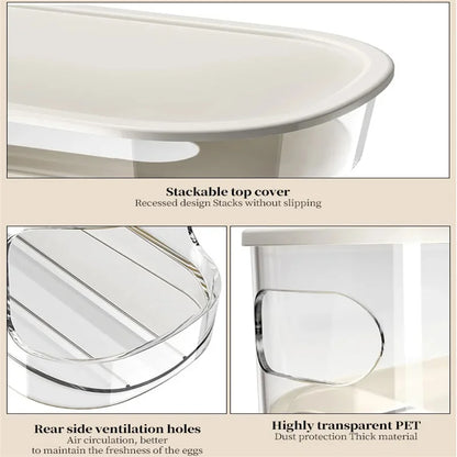 1PCS Home Refrigerator Egg Storage Box Automatic Rolling Eggs Holder Rack Egg Roller Organizer Kitchen Countertop Egg Shelf
