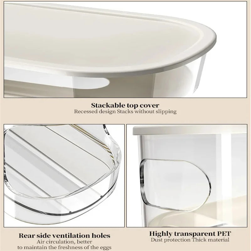 1PCS Home Refrigerator Egg Storage Box Automatic Rolling Eggs Holder Rack Egg Roller Organizer Kitchen Countertop Egg Shelf