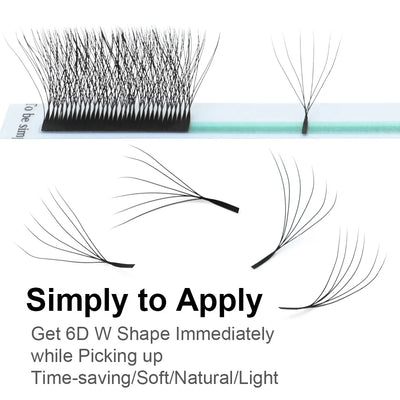 NAGARAKU 3D W Shape Premade Fans Eyelash Extensions - Smarsty