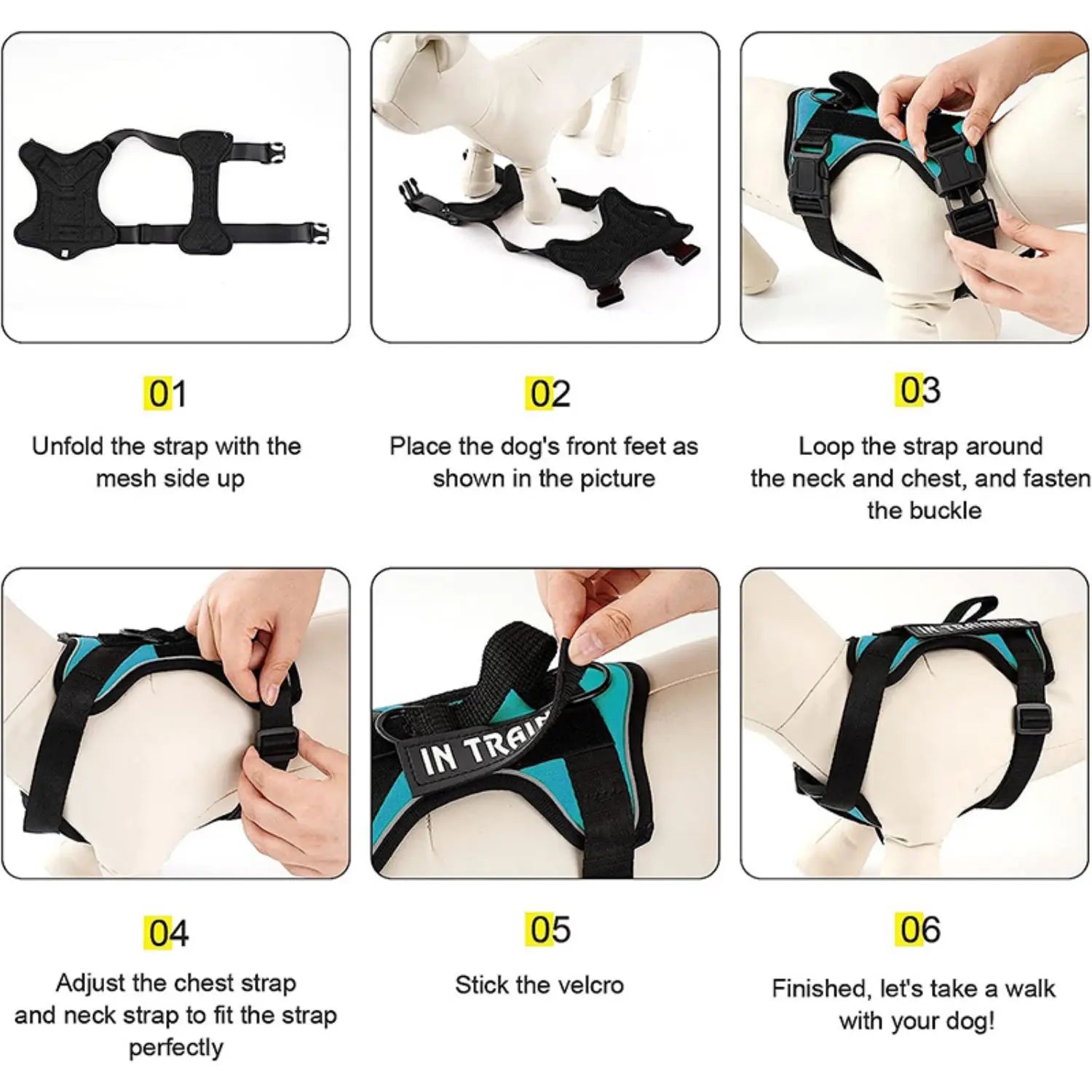 Reflective Service Dog Harness with Adjustable Soft Design - Smarsty