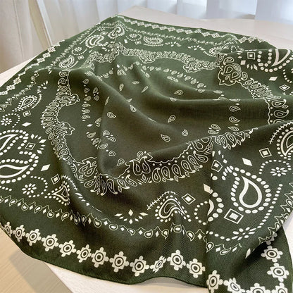 Breathable Cashew Print Silk Scarf for Women - Smarsty