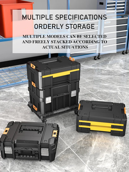 AIRAJ MultiFunctional Tier Stackable Rolling Plastic Portable Folding Tool Storage Box , Suitable for Garage Storage