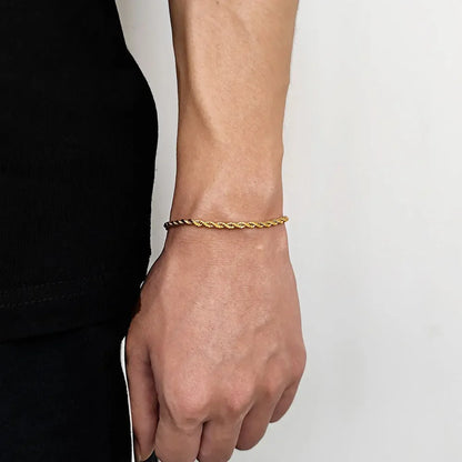 Stainless Steel Twisted Rope Chain Bracelet Waterproof - Smarsty