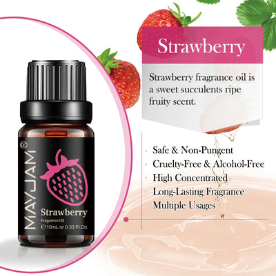 MAYJAM Fruit Essential Oil 10ml Cherry Banana Papaya Grape Litchi Guava Kiwifruit Pear Fig Fragrance Oil for Diffuser Candle - Smarsty