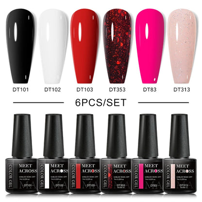 Glitter Red Silver Gel Nail Polish Set for Stunning Nail Art - Smarsty