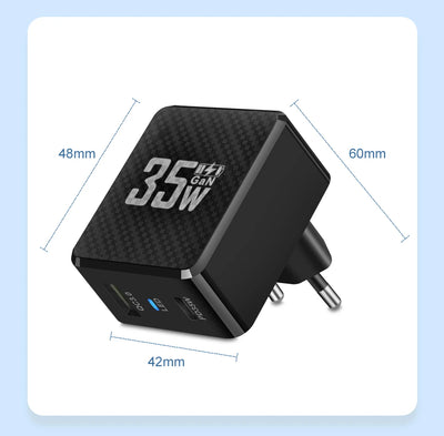 GaN USB C Charger 35W Fast Charge PD3 QC3 Compatible - Smarsty