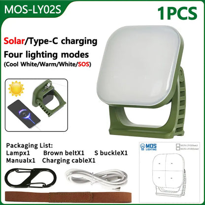 MOSLIGHTING Solar Chargin Tent Strong Light with Magnet Zoom Portable Torch Camping lantern Work Maintenance Lighting 80W LED