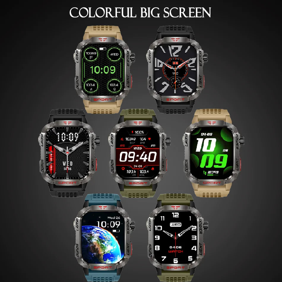 Waterproof Military GPS Smart Watch With Bluetooth Call - Smarsty