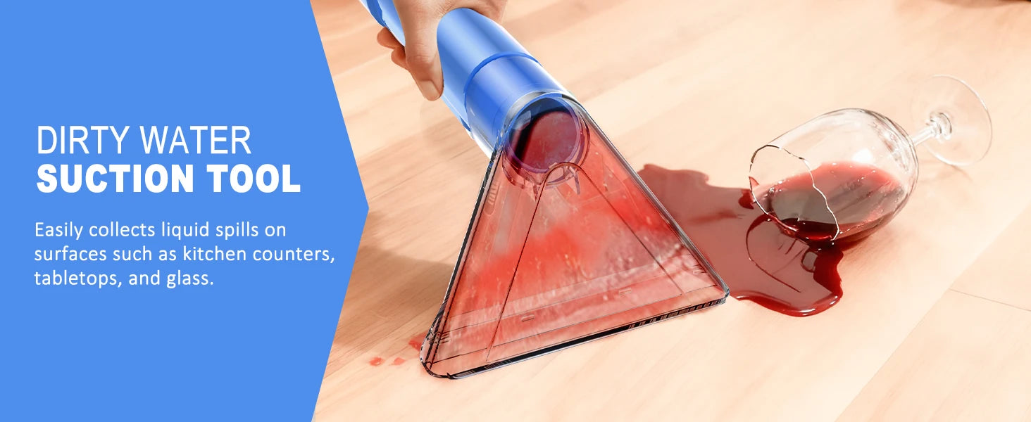 Carpet + Upholstery Cleaner Machine, 32Kpa Powerful Suction w/ 5 Cleaning Tools,Lightweight for Rug,Carpet,Car Seats,Pets,Stairs