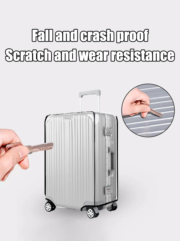 Transparent Pvc Luggage Protective Cover Wheeled Luggage Protective Cover Wear-Resistant Outer Cover Transparent Protective - Smarsty