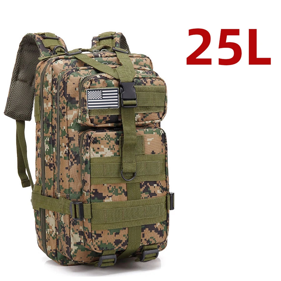 25L/50L Sturdy Nylon Waterproof Tactical Sports Trekking Fishing Hunting Camping Hiking Bag Backpack Outdoor Rucksacks - Smarsty