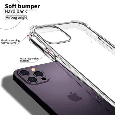 Smarsty Shockproof Transparent IPhone Case With Soft Silicone Bumper -