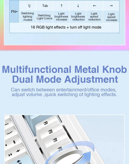 Gaming Mechanical Keyboard 75 Percent RGB Gasket Structure