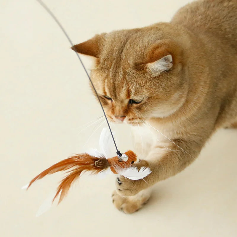 Interactive Cat Wand Toy with Suction Cup and Bell - Smarsty