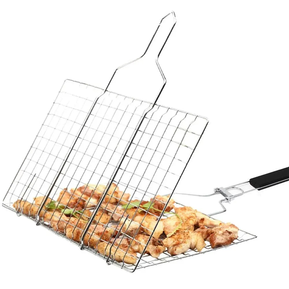 Stainless Steel Non Stick BBQ Grilling Basket for Easy Cooking - Smarsty