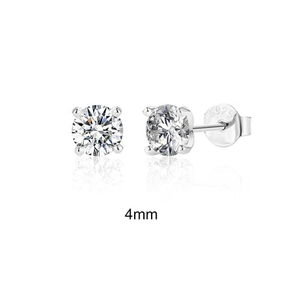 Moissanite Stud Earrings 0.5 To 1.2 Carat Sterling Silver - Smarsty
